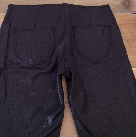 Kate Moss x Topshop Black Faux Leather Skinny Moto Retro Skinny Pants Size 6 - Picture 9 of 16